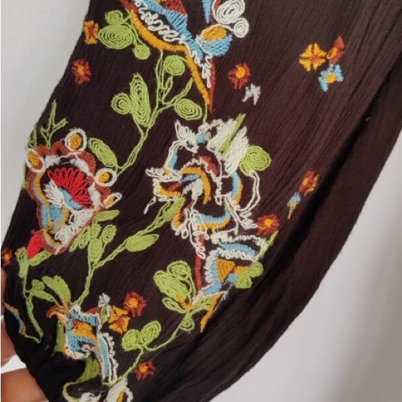 Free People Oxford Dress with Floral Embroidery in Black Size XS - Picture 3 of 7